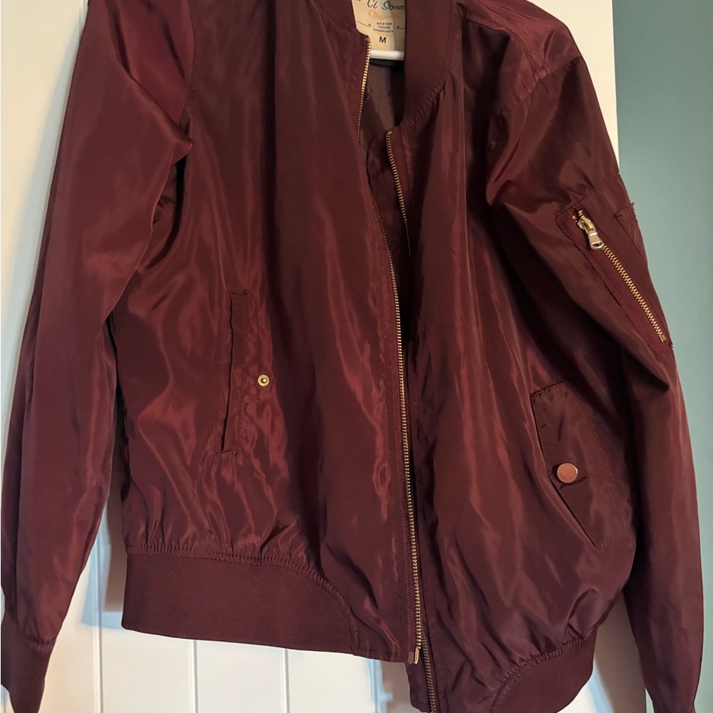 Burgundy Bomber Jacket